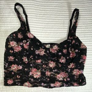 FP Movement by Free People Black and Pink Lace Top